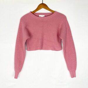 House of Harlow 1960 Knit Cropped‎ Sweater Size XS Pink Thick Heavyweight